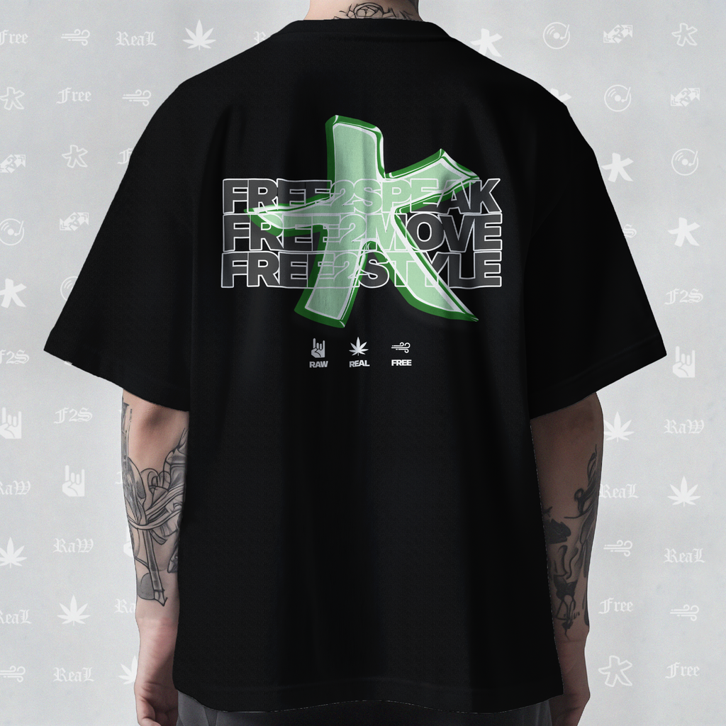 F2S Original Star Logo Black Tee Unisex