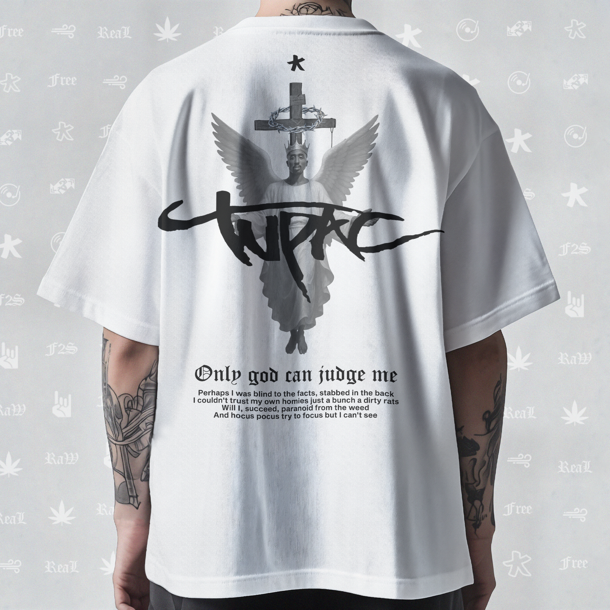 Tupac The Messiah Unisex White Oversized Tee