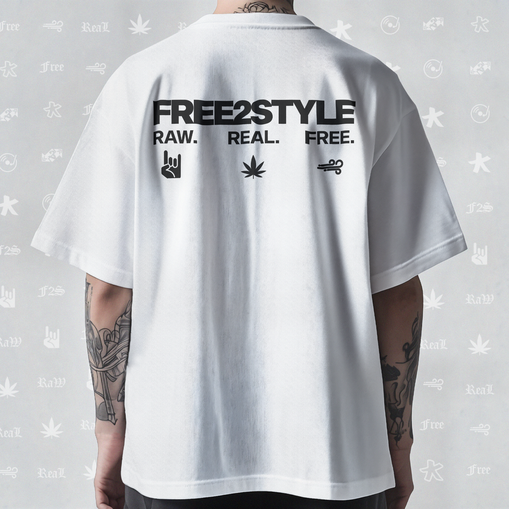 F2S Original Double Black Logo White Tee Unisex