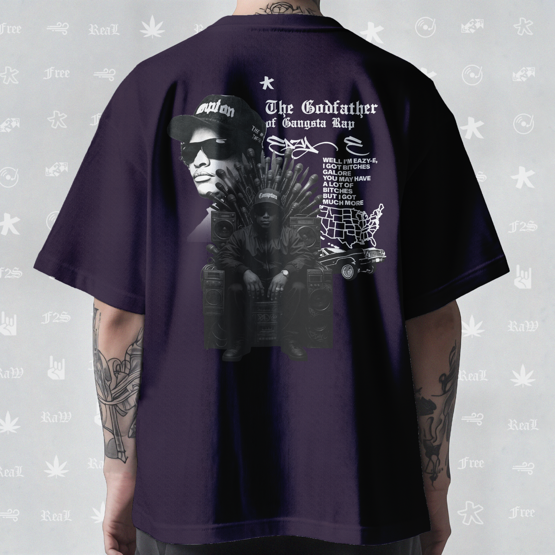Eazy-E Godfather of Gangsta Rap Unisex Purple Tee