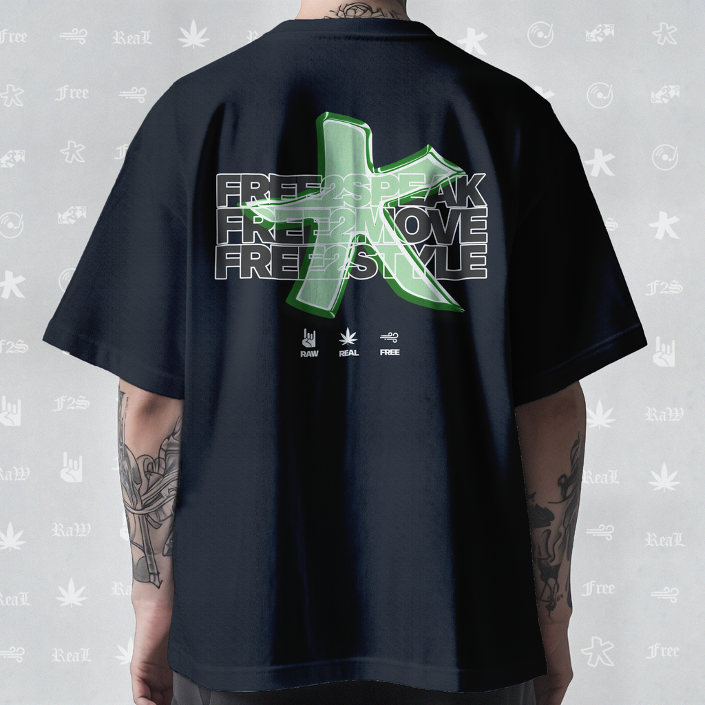 F2S Original Star Logo Navy Blue Tee Unisex