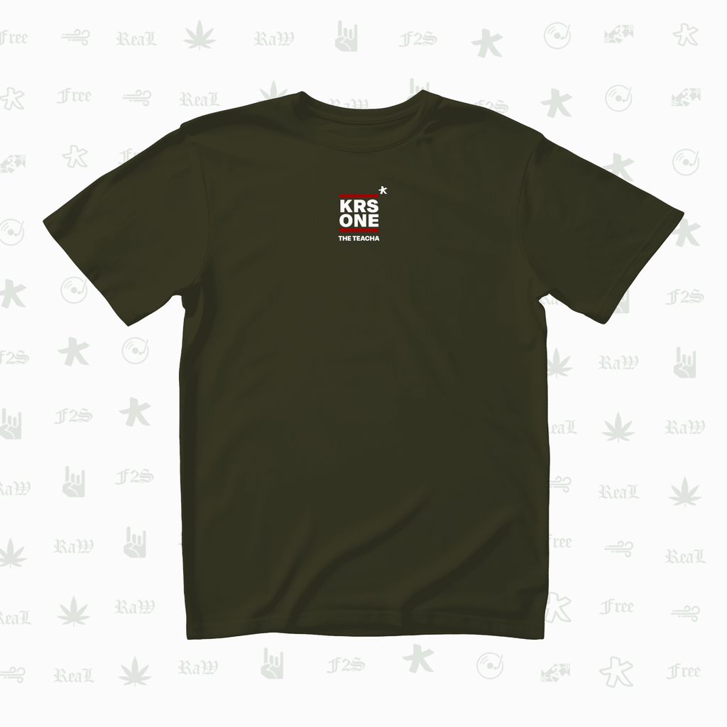 KRS ONE The Teacha Unisex Olive Green Oversized T-Shirt.