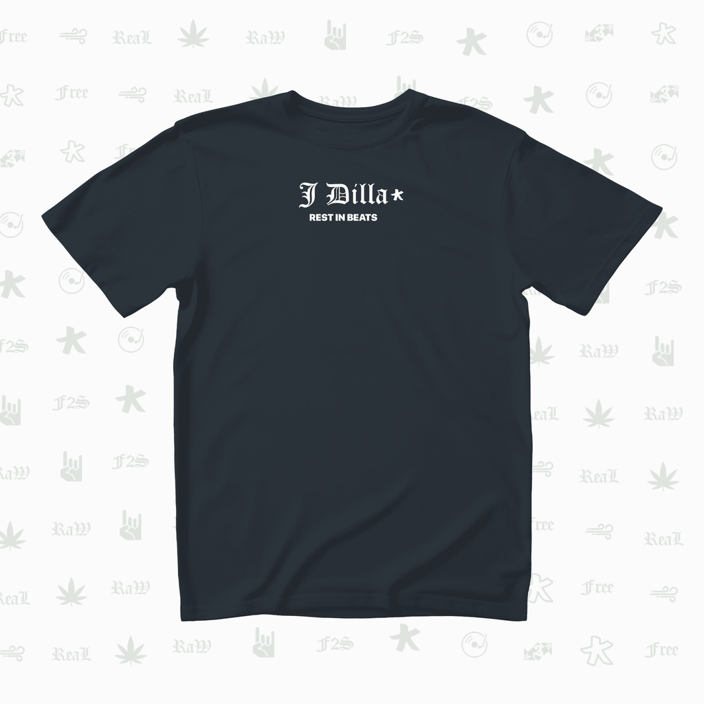 J Dilla Rest In Beats Unisex Navy Blue Oversized T-Shirt.