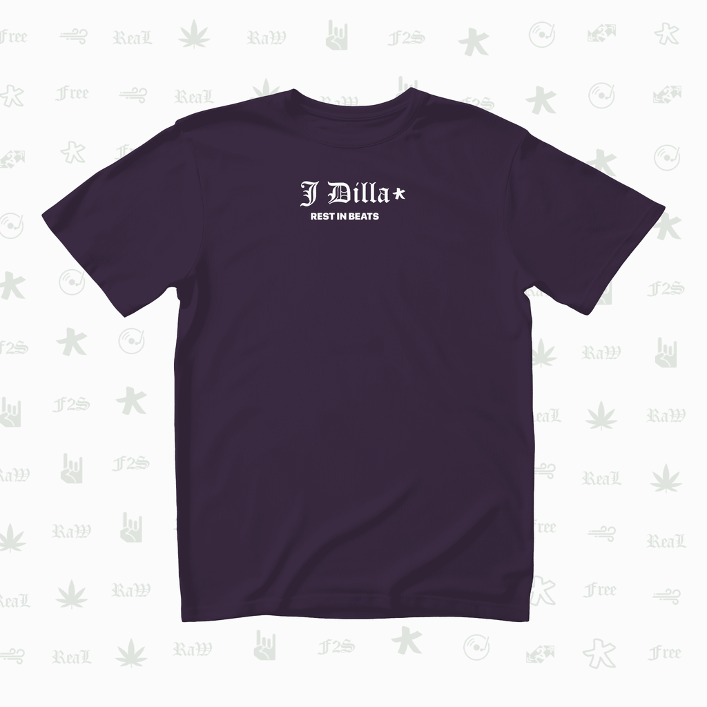 J Dilla Rest In Beats Unisex Purple Oversized T-Shirt.