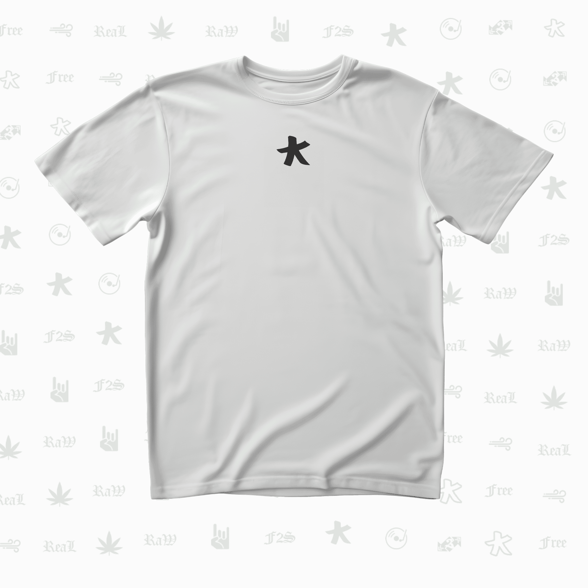 F2S Original Double Black Logo White Unisex Oversized T-Shirt.