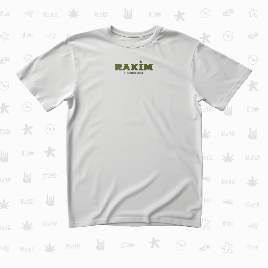 Rakim The God Emcee Unisex White Oversized T-Shirt.