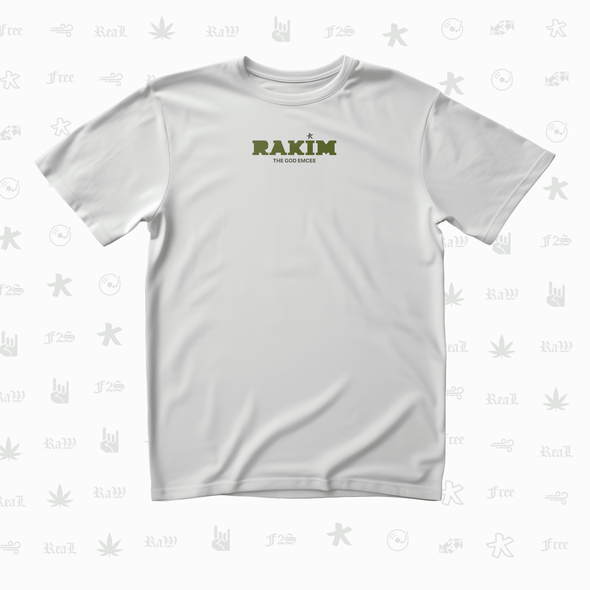 Rakim The God Emcee Unisex White Oversized T-Shirt.