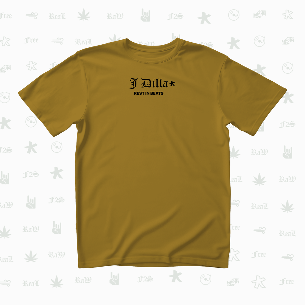 J Dilla Rest In Beats Unisex Mustard Oversized T-Shirt.