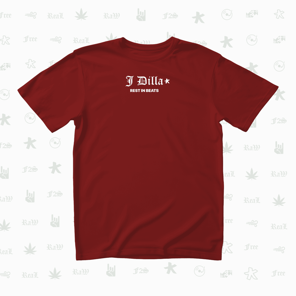 J Dilla Rest In Beats Unisex Red Oversized T-Shirt.