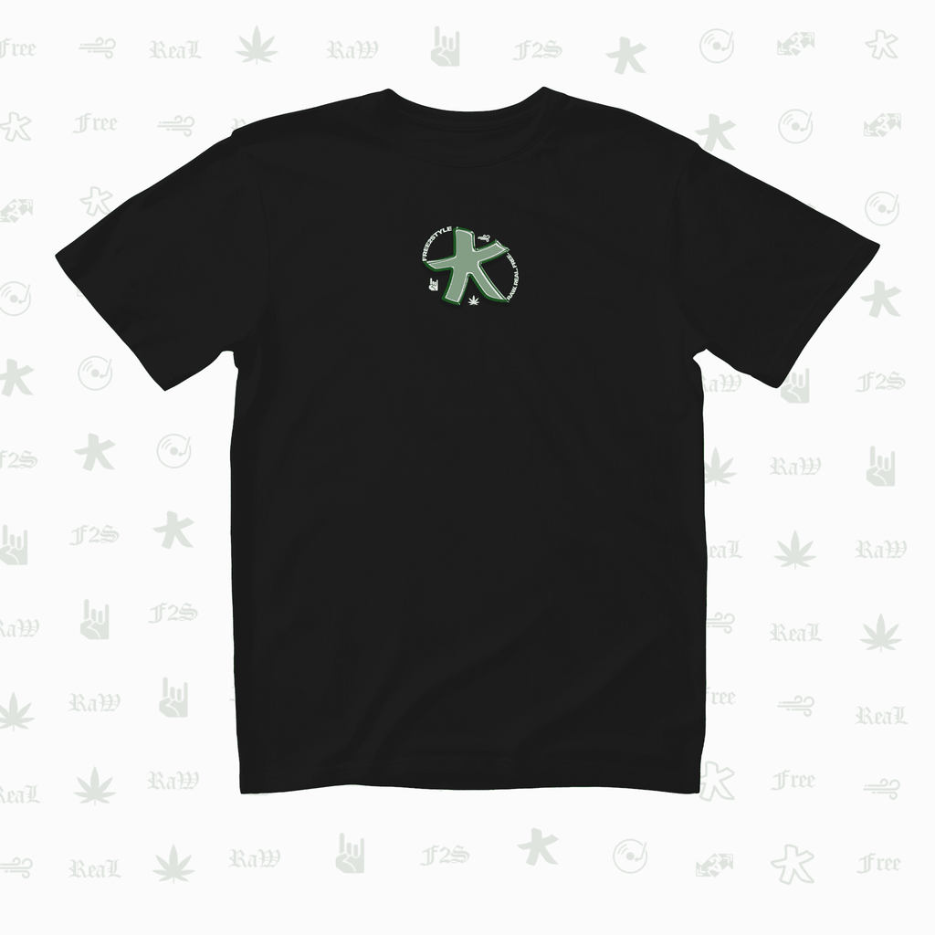F2S Original Star Logo Black Unisex Oversized T-Shirt.