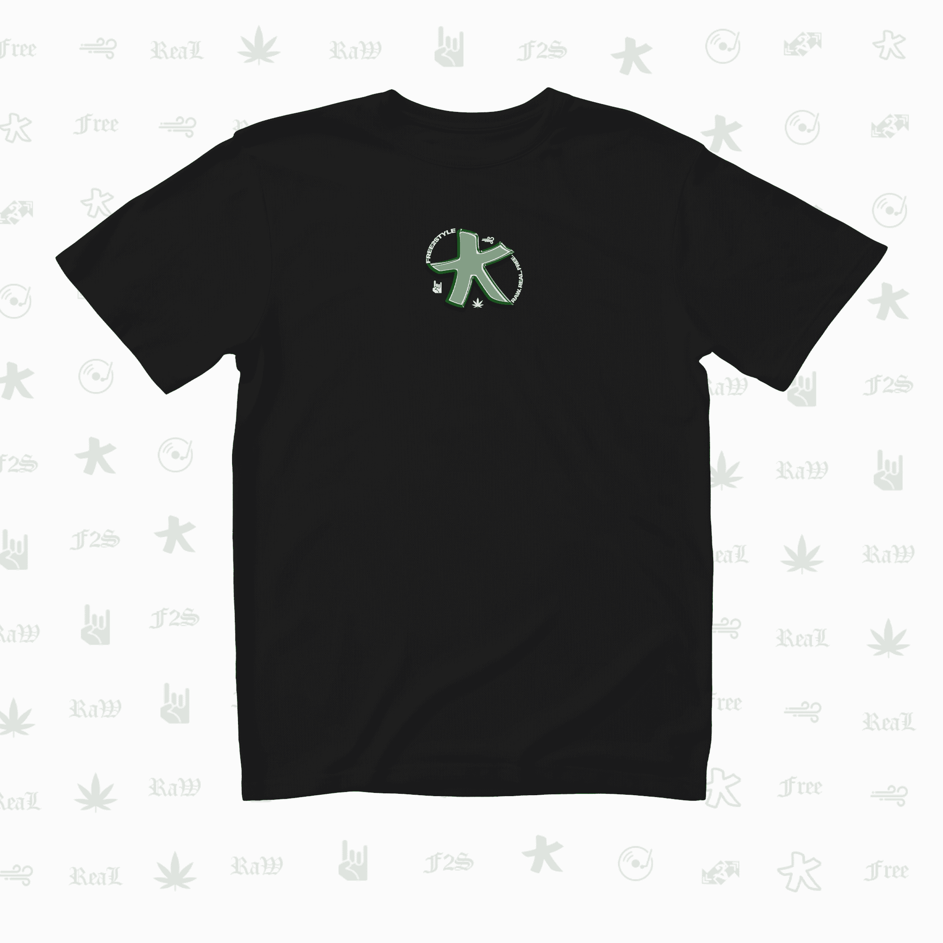 F2S Original Star Logo Black Unisex Oversized T-Shirt.