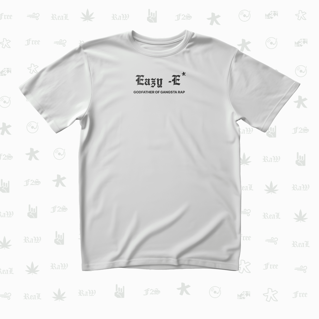 Eazy-E Godfather of Gangsta Rap Unisex White Oversized T-Shirt.