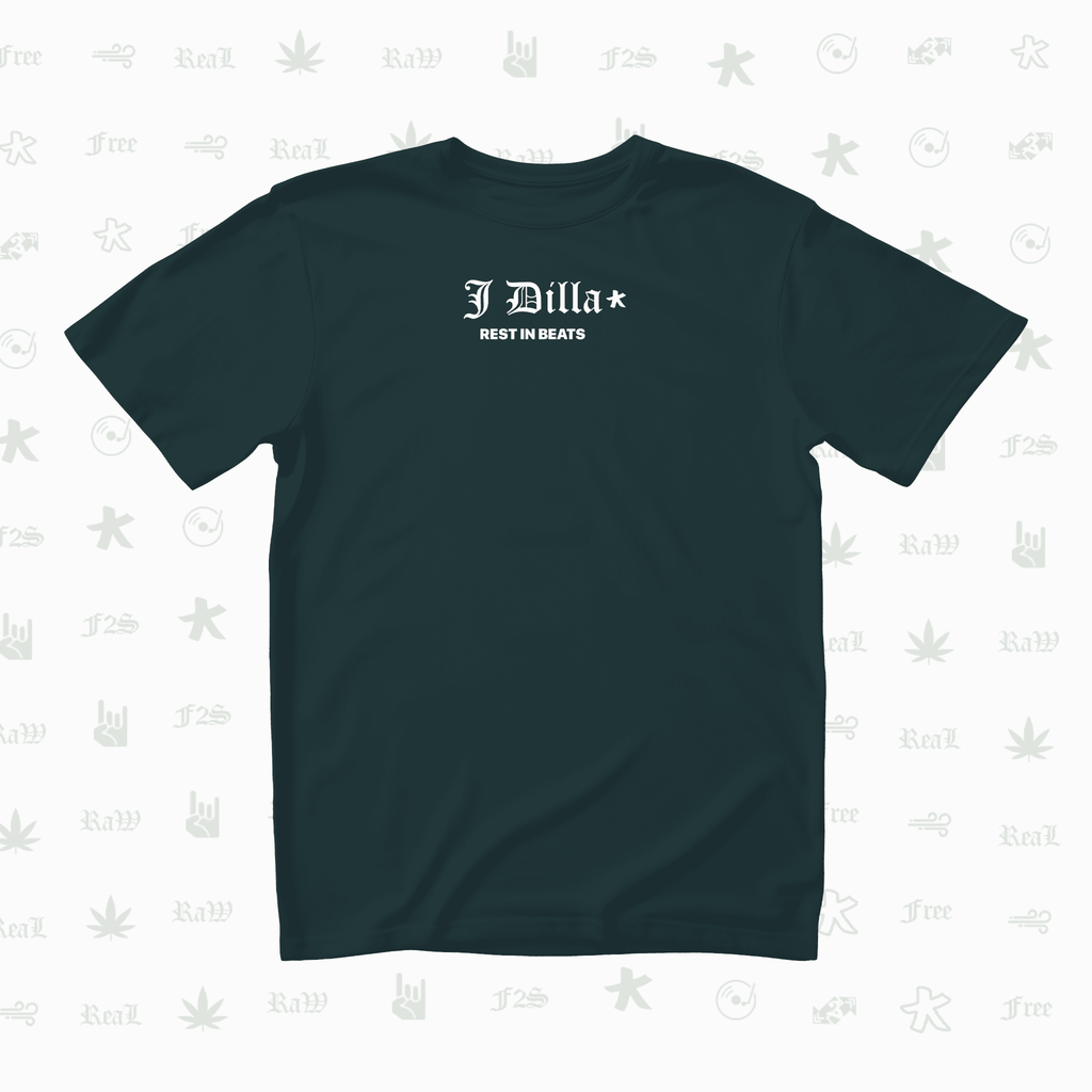 J Dilla Rest In Beats Unisex Petrol Blue Oversized T-Shirt.