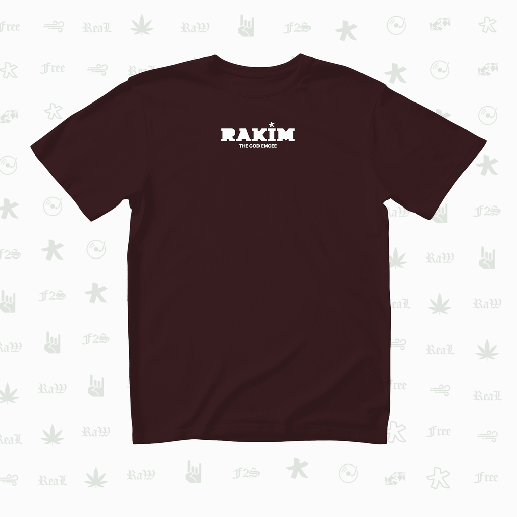 Rakim The God Emcee Unisex Maroon Oversized T-Shirt