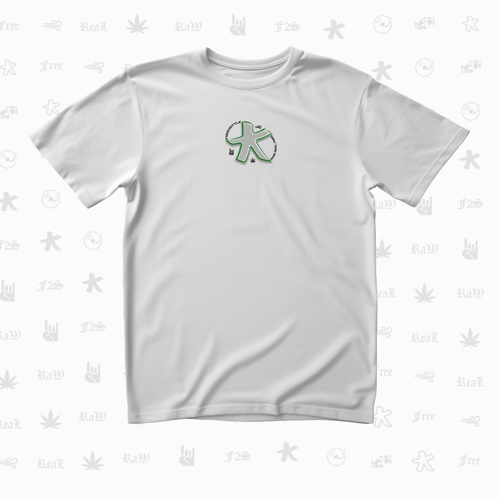 F2S Original Star Logo White Unisex Oversized T-Shirt.