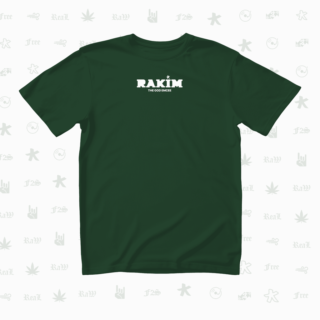 Rakim The God Emcee Unisex Bottle Green Oversized T-Shirt.