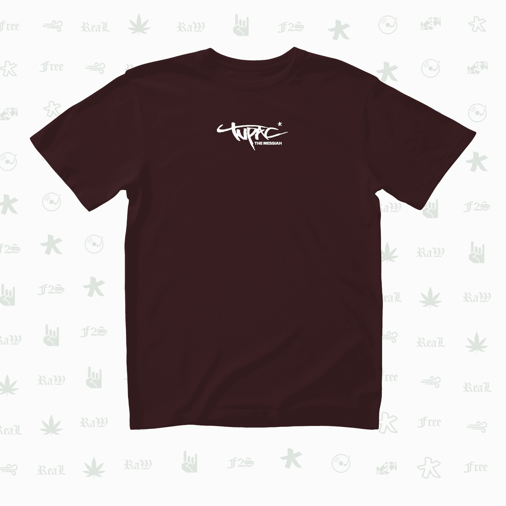 Tupac The Messiah Unisex Maroon Oversized Oversized T-Shirt.