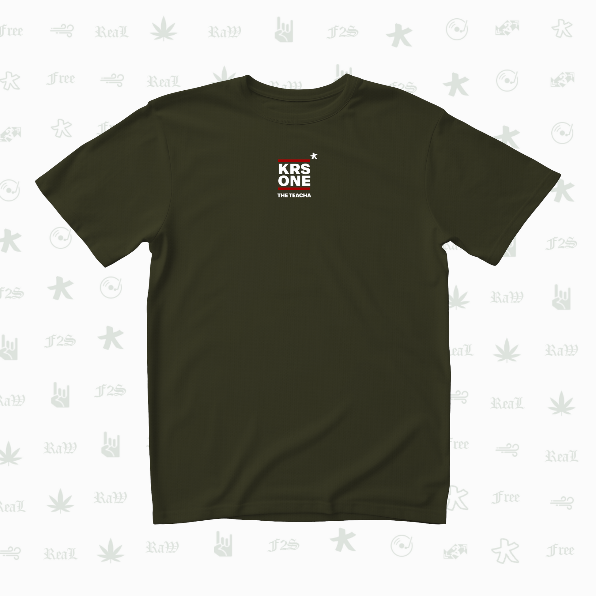 KRS ONE The Teacha Unisex Olive Green Tee