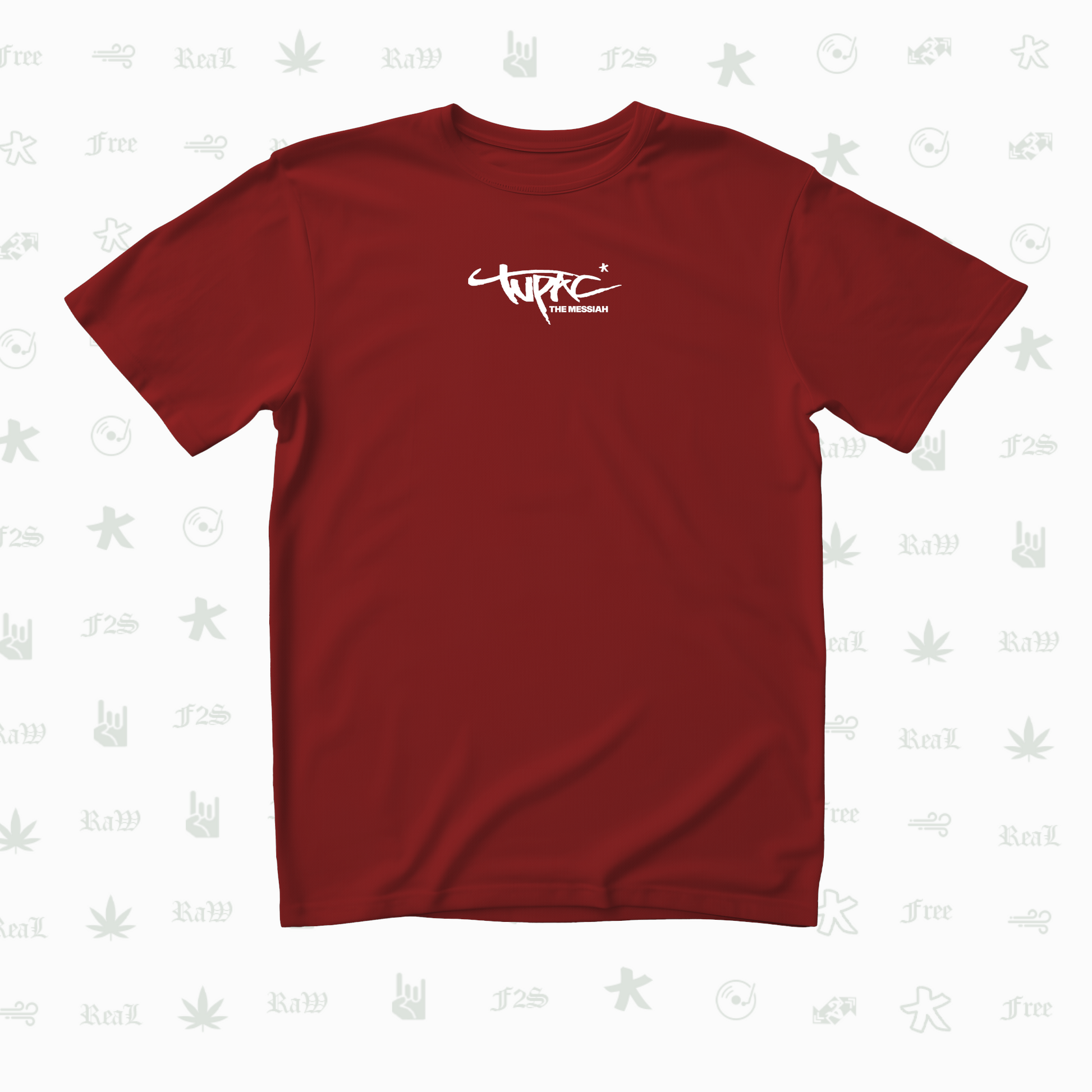 Tupac The Messiah Unisex Red Oversized Tee