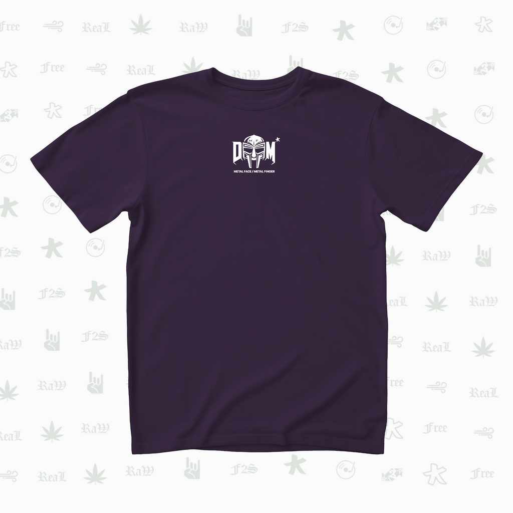 MF DOOM METAL FACE/FINGER Unisex Purple Tee