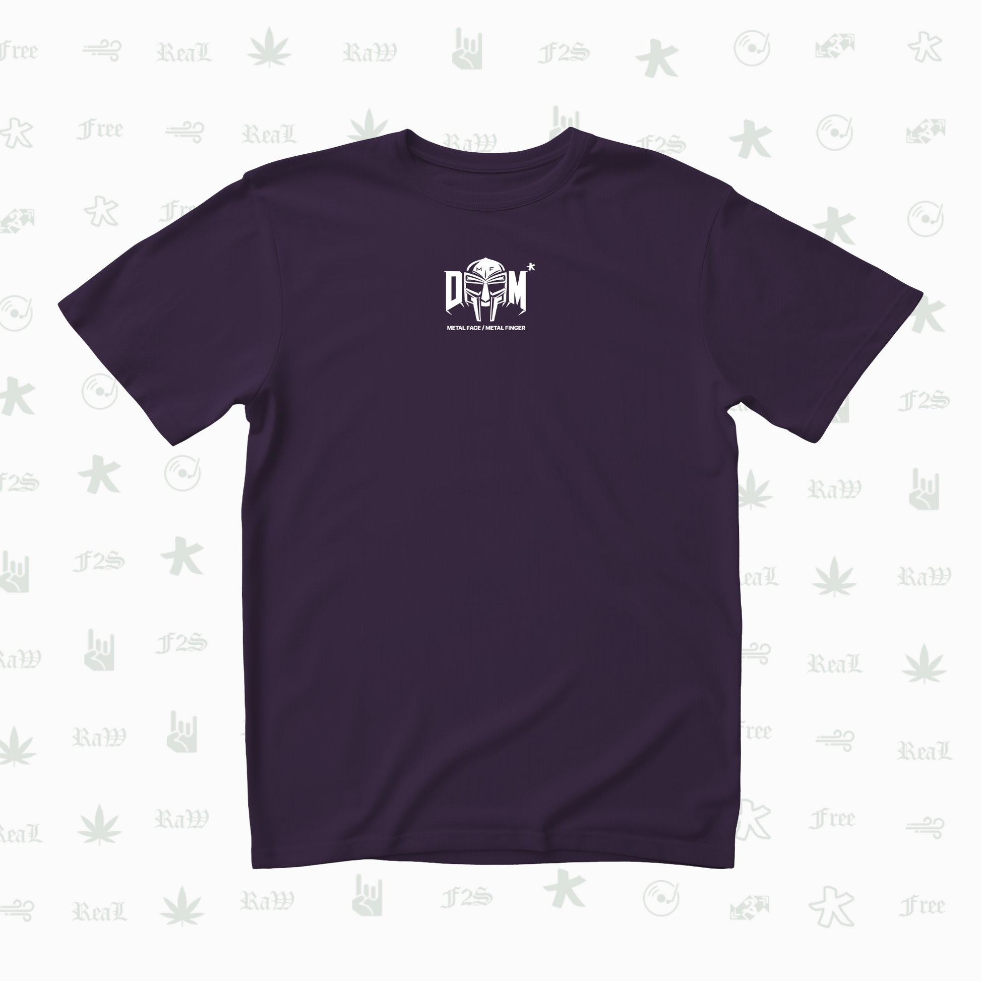 MF DOOM METAL FACE/FINGER Unisex Purple Tee