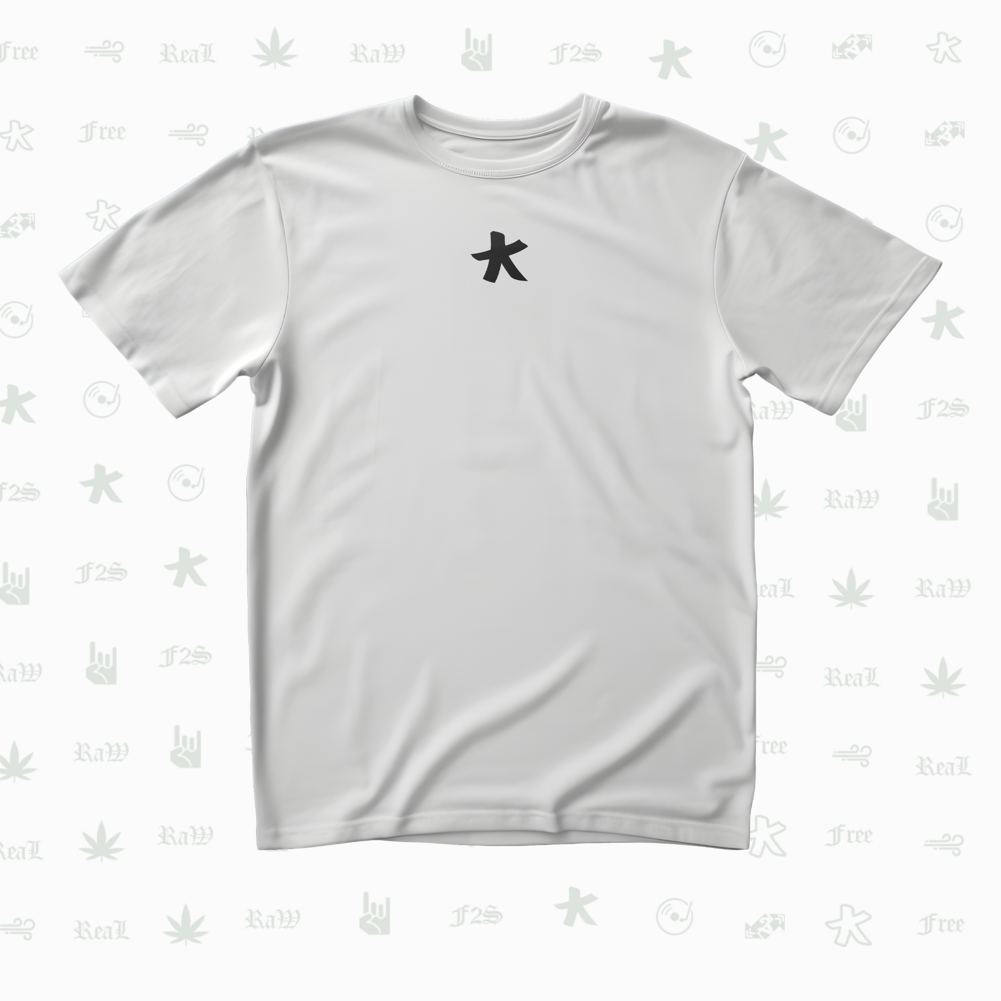 F2S Original Double Black Logo White Tee Unisex