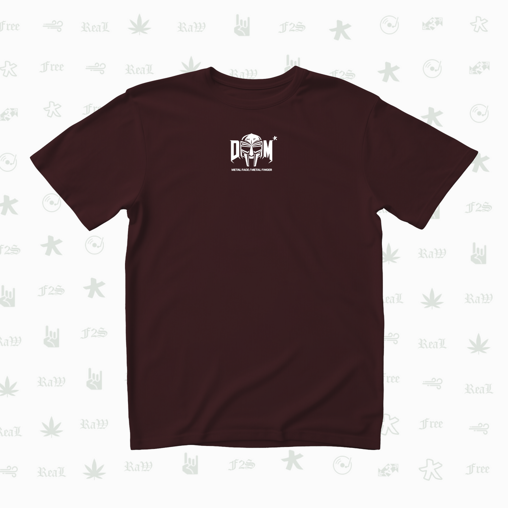 MF DOOM METAL FACE/FINGER Unisex Maroon  Tee
