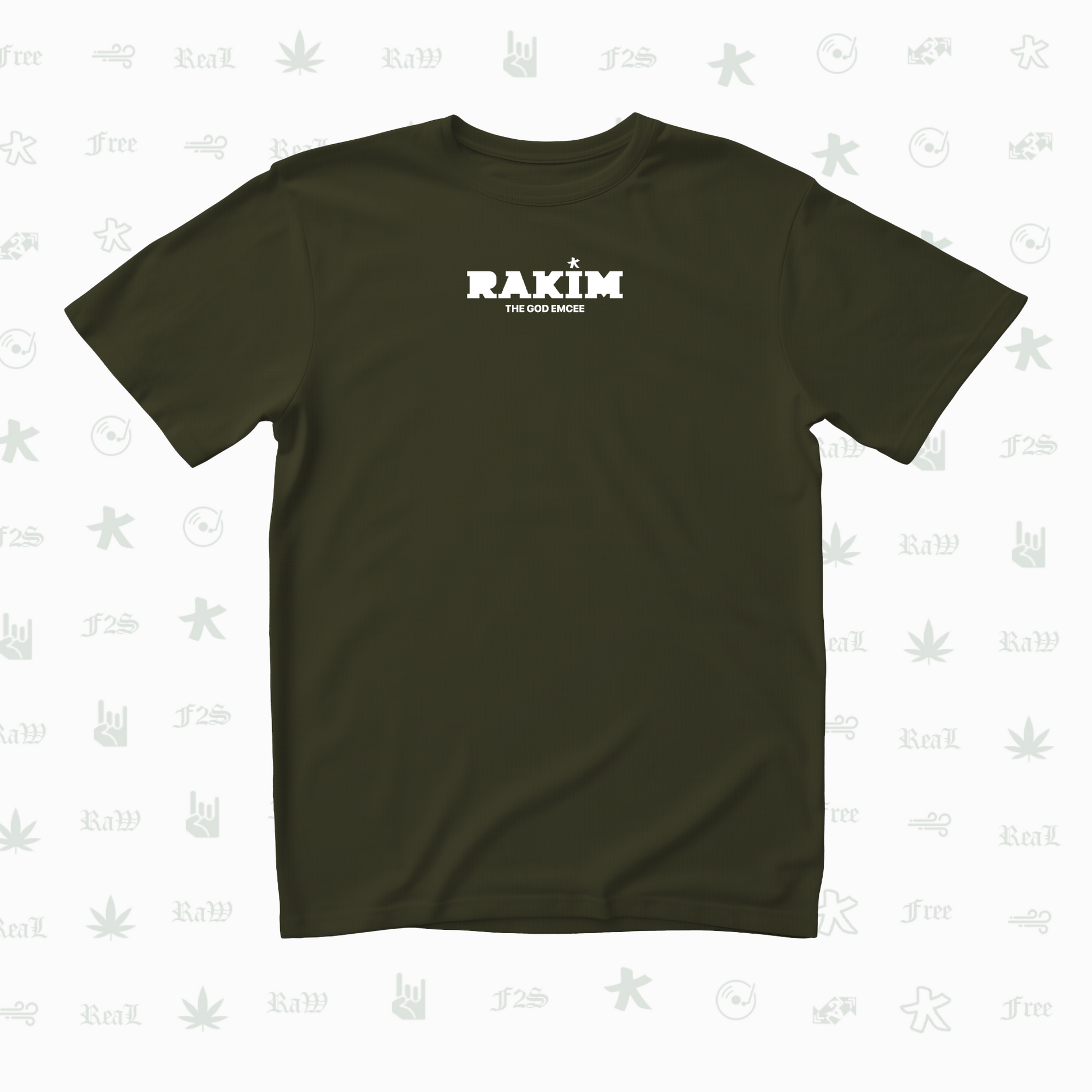 Rakim The God Emcee Unisex Olive Green Tee