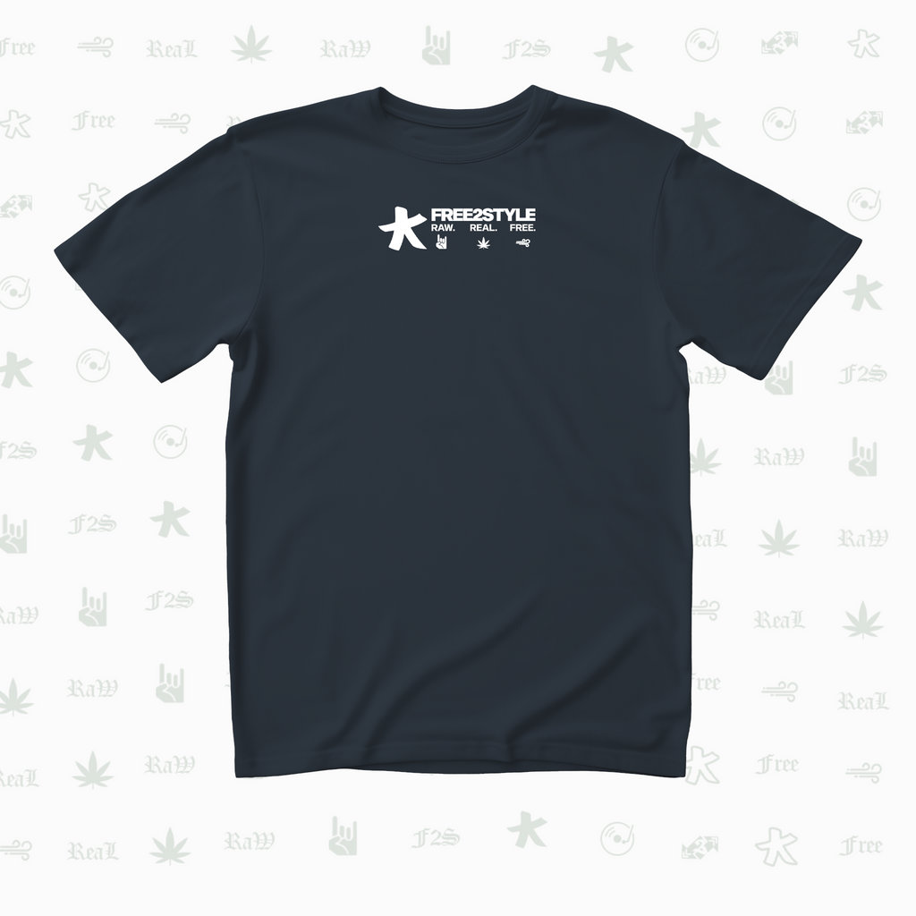 F2S Original White Logo Navy Blue Tee Unisex