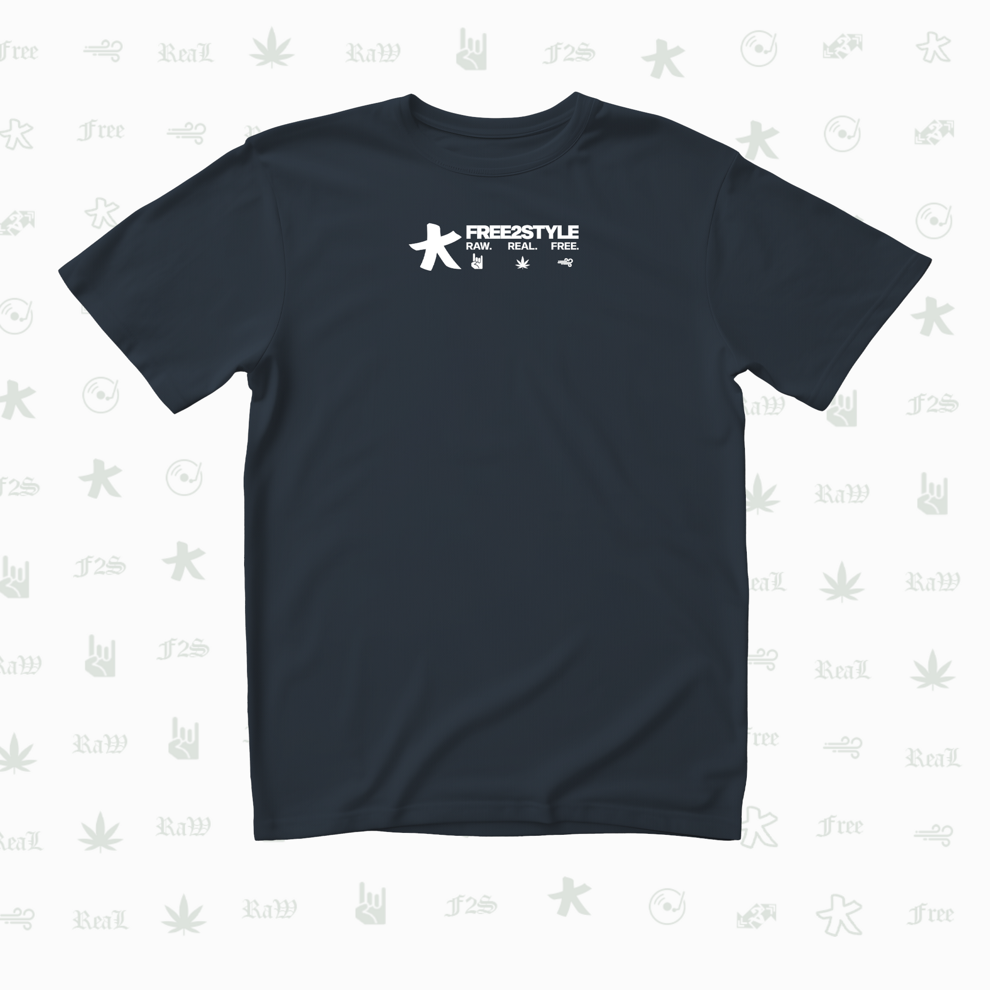 F2S Original White Logo Navy Blue Tee Unisex