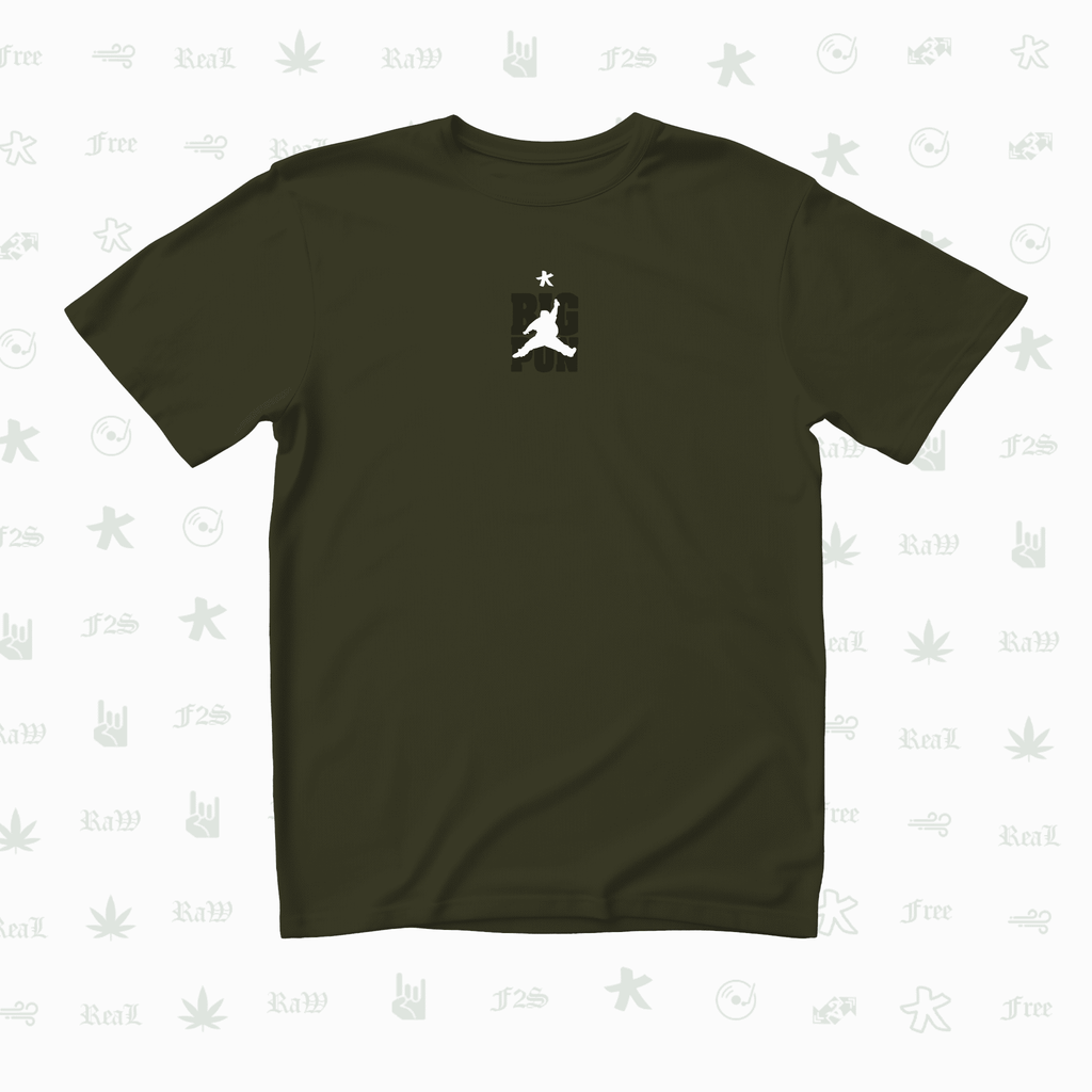 Big Pun Heavyweight Unisex Olive Green Oversized T-Shirt.