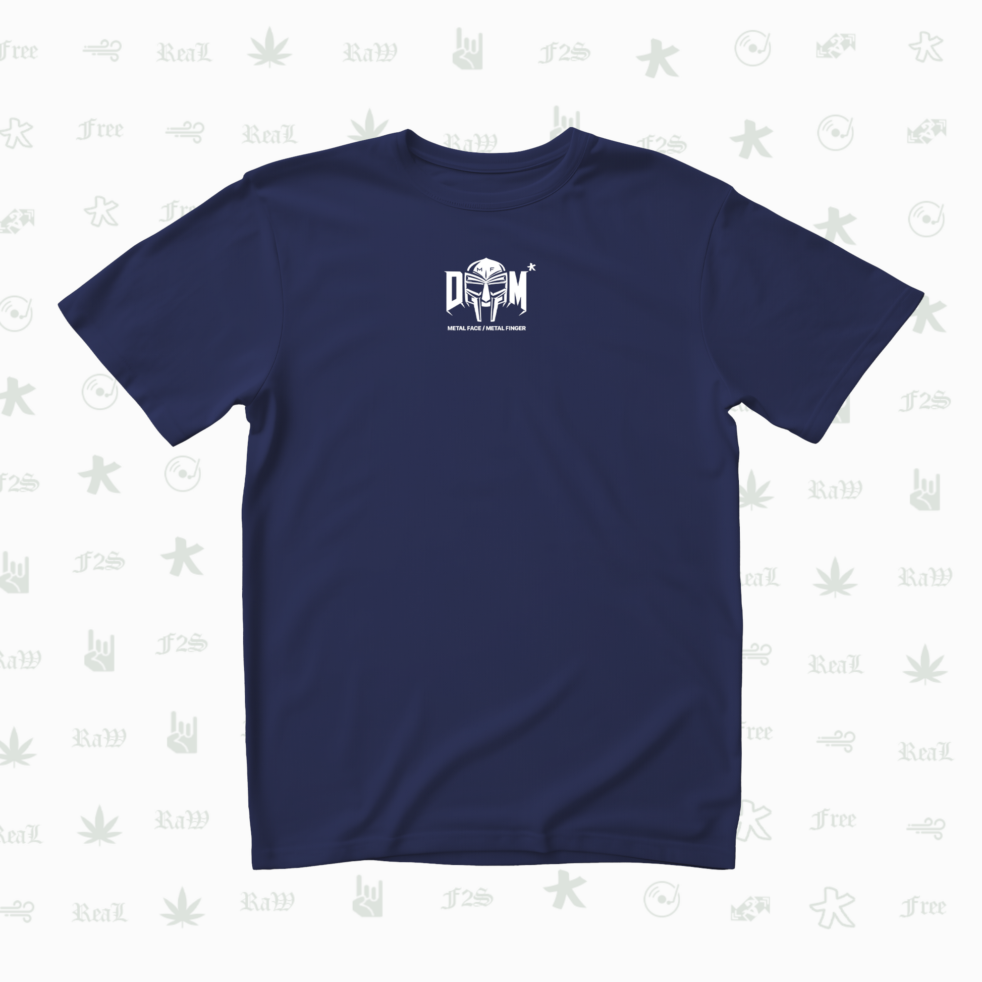 MF DOOM METAL FACE/FINGER Unisex Royal Blue Tee