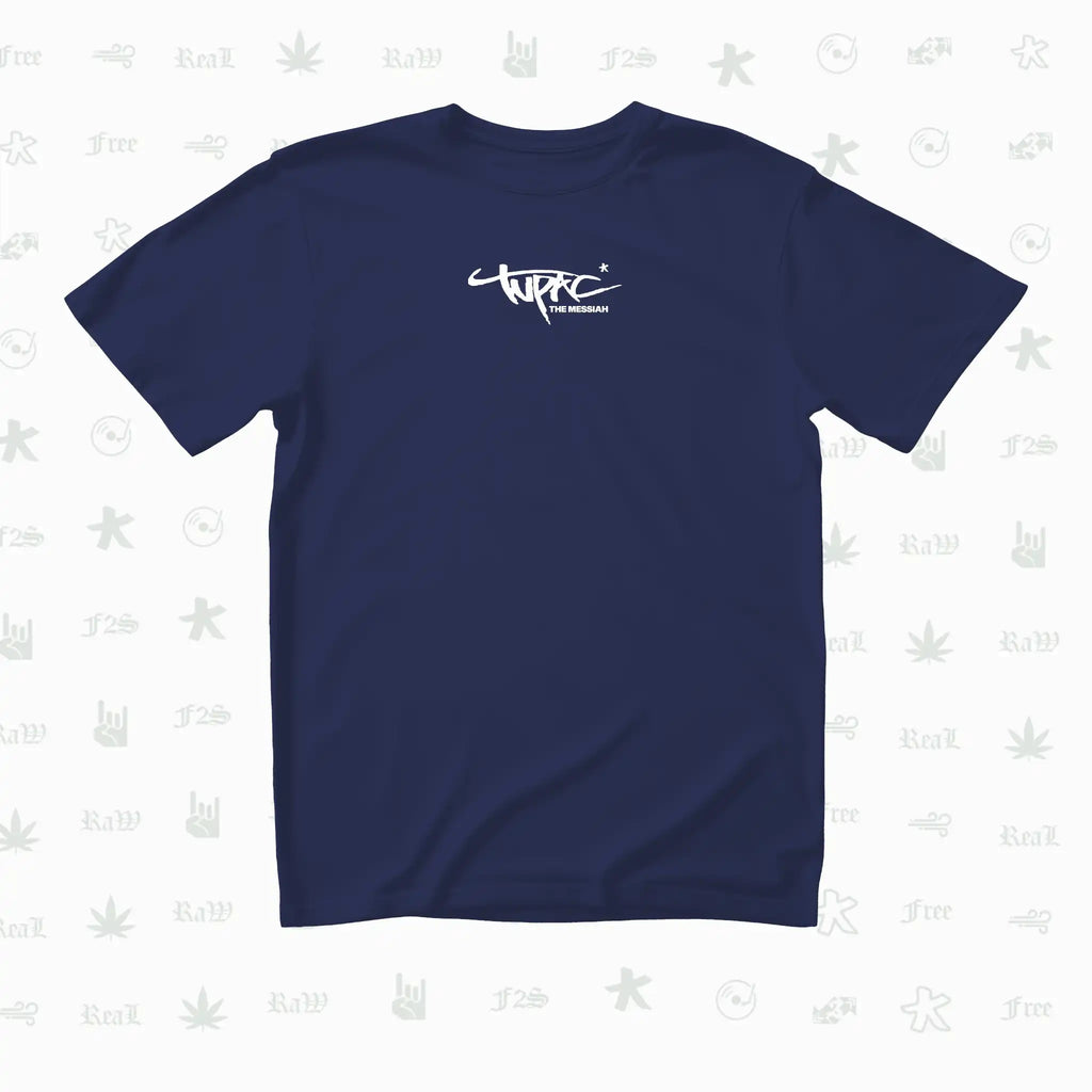 Tupac The Messiah Unisex Royal Blue Oversized Oversized T-Shirt.