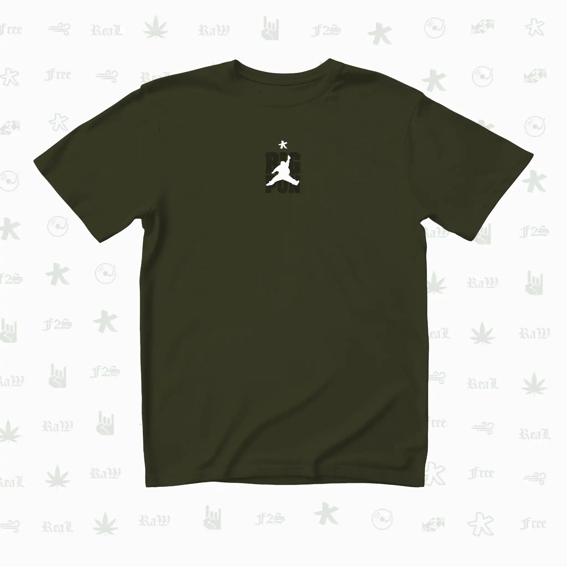 Big Pun Heavyweight Unisex Olive Green Oversized T-Shirt.