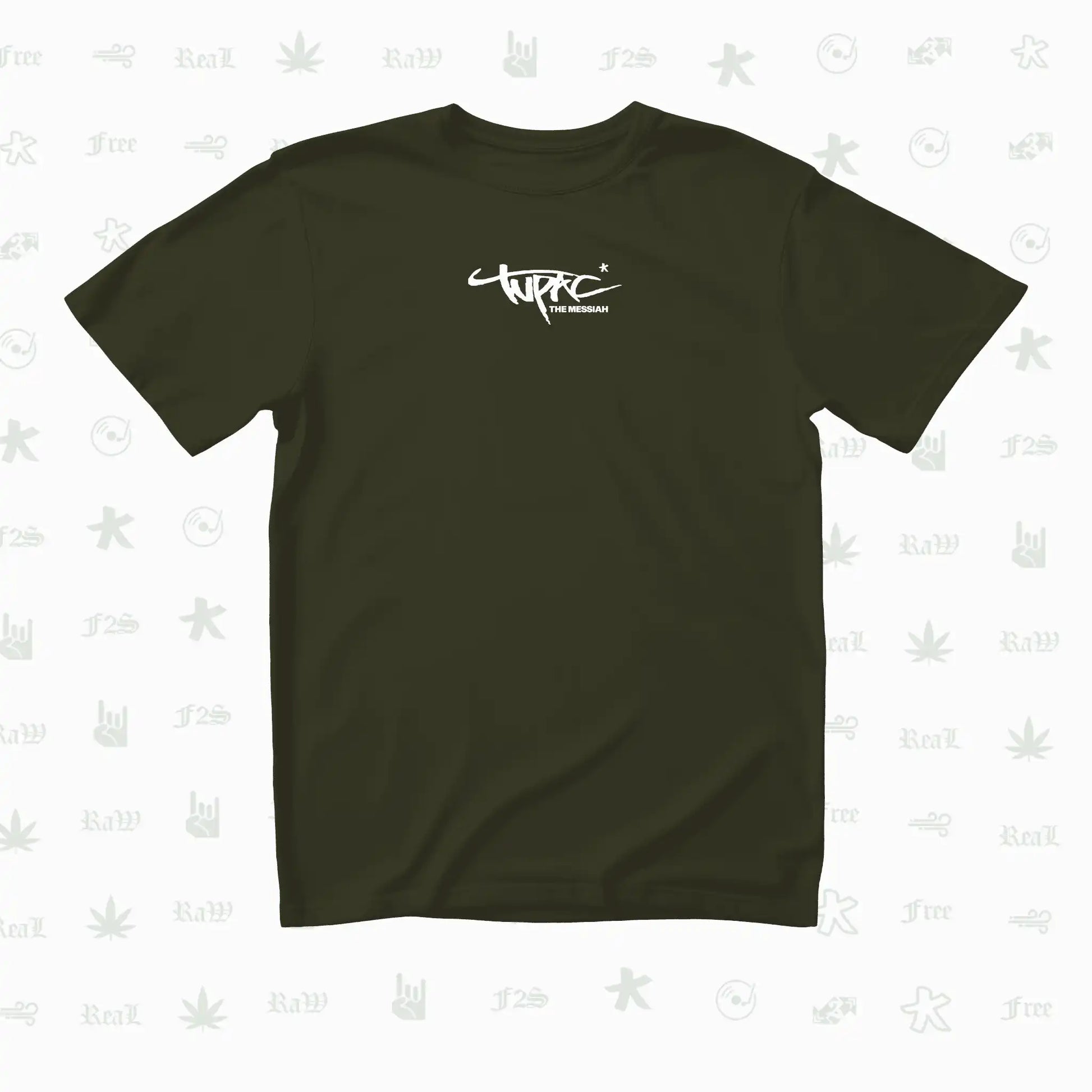 Tupac The Messiah Unisex Olive Green Oversized Oversized T-Shirt.