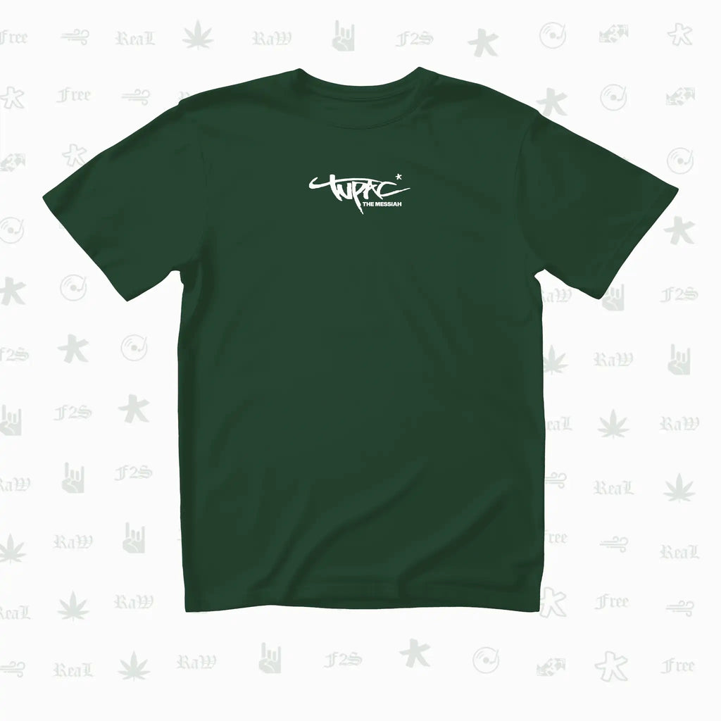 Tupac The Messiah Unisex Bottle Green Oversized Oversized T-Shirt.