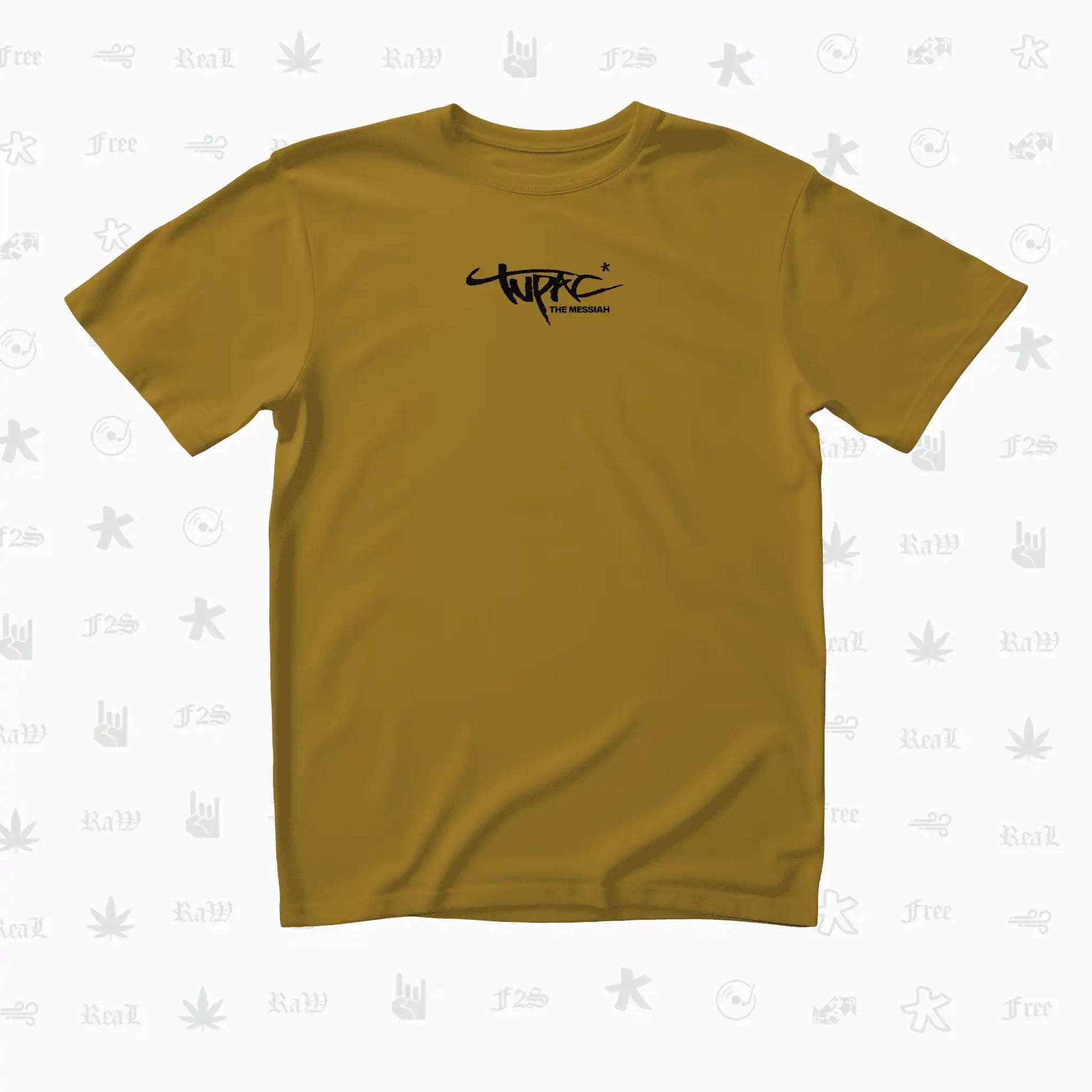 Tupac The Messiah Unisex Mustard Oversized Oversized T-Shirt.