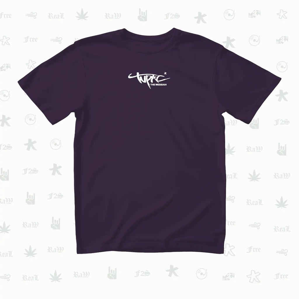 Tupac The Messiah Unisex Purple Oversized Oversized T-Shirt.