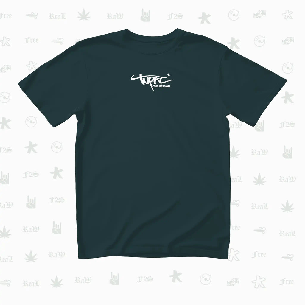 Tupac The Messiah Unisex Petrol Blue Oversized Oversized T-Shirt.
