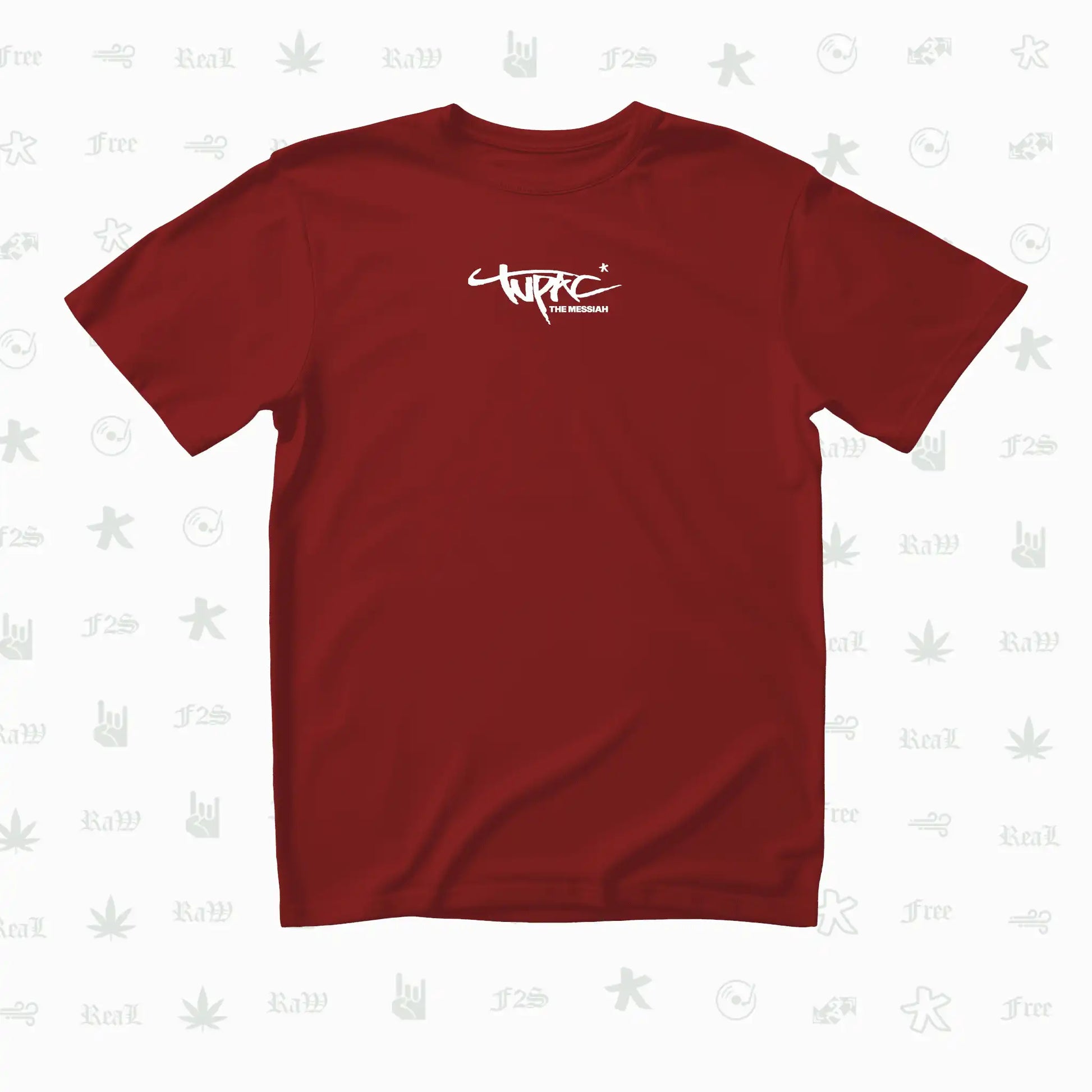 Tupac The Messiah Unisex Red Oversized Oversized T-Shirt.