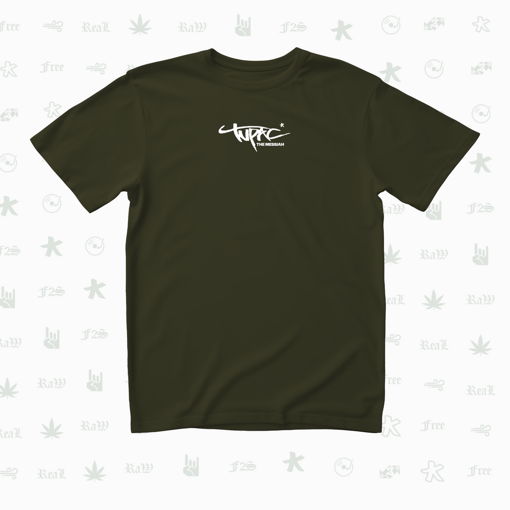 Tupac The Messiah Unisex Olive Green Oversized Tee