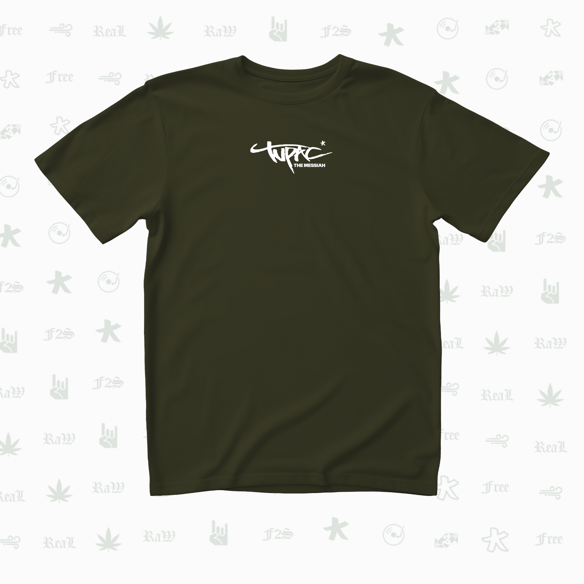 Tupac The Messiah Unisex Olive Green Oversized Tee