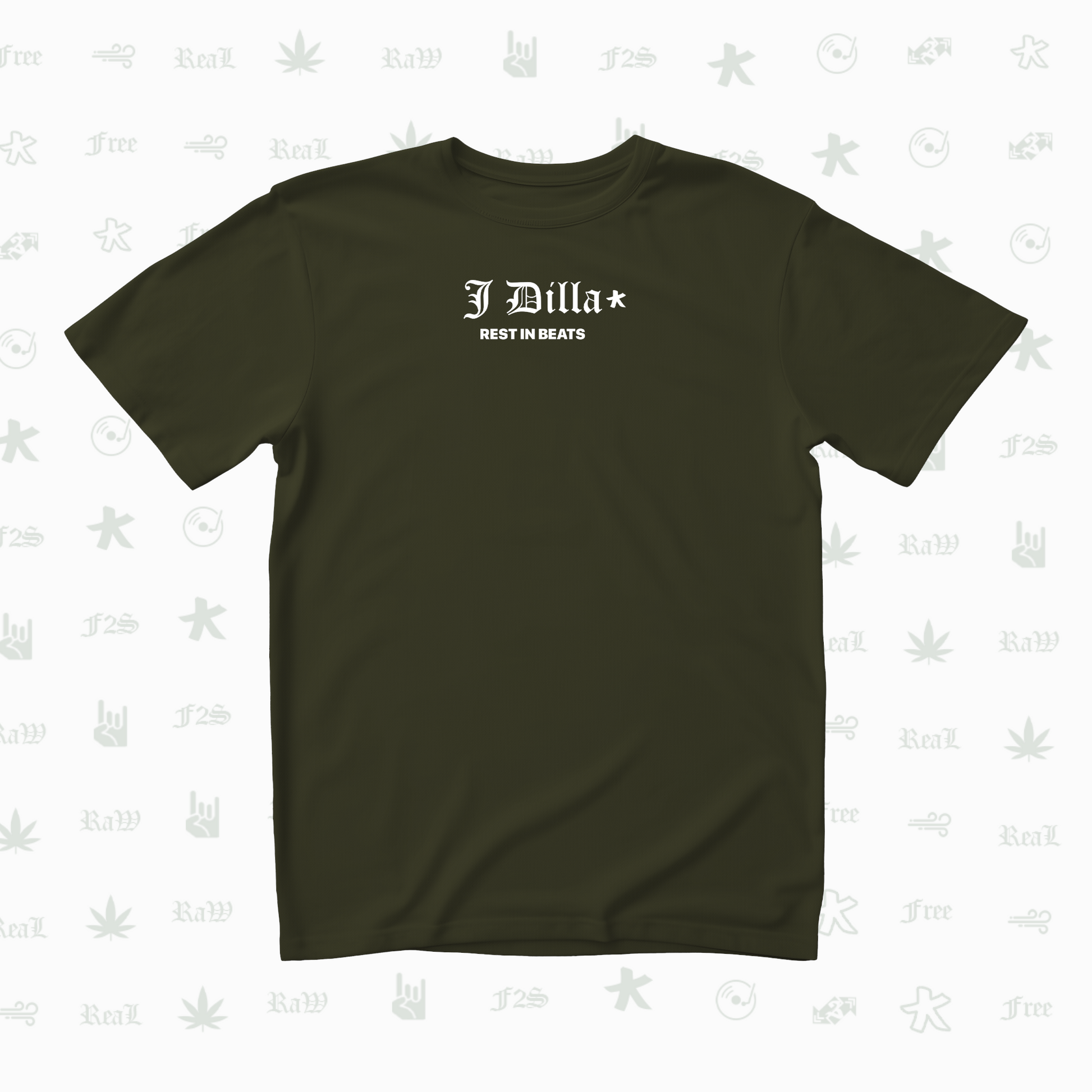 J Dilla Rest In Beats Unisex Olive Green Tee