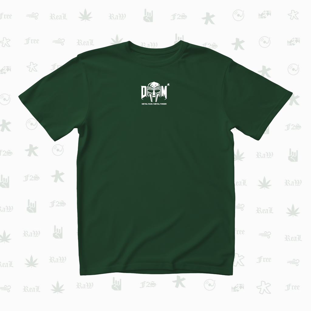 MF DOOM METAL FACE/FINGER Unisex Bottle Green Tee
