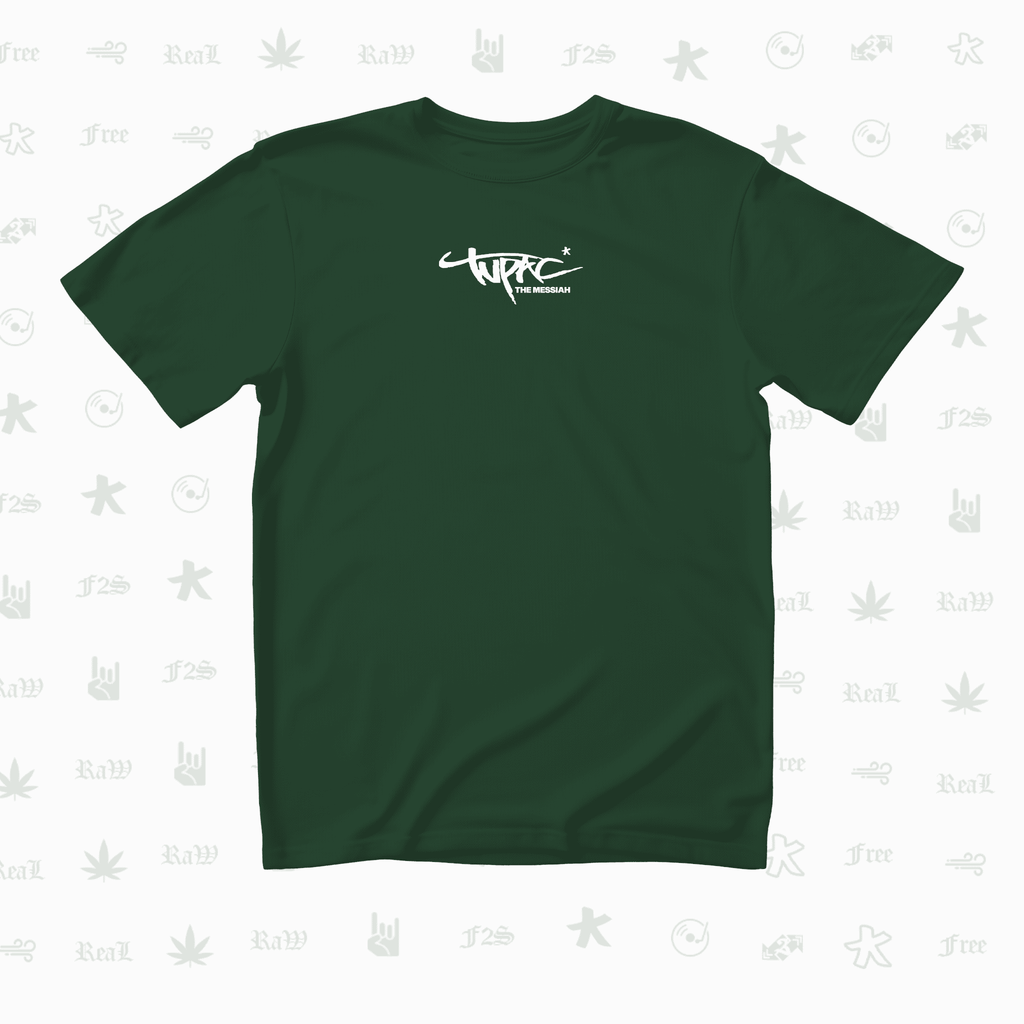 Tupac The Messiah Unisex Bottle Green Oversized Oversized T-Shirt.