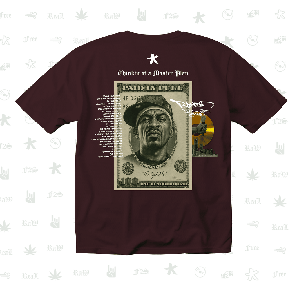Rakim The God Emcee Unisex Maroon Oversized T-Shirt