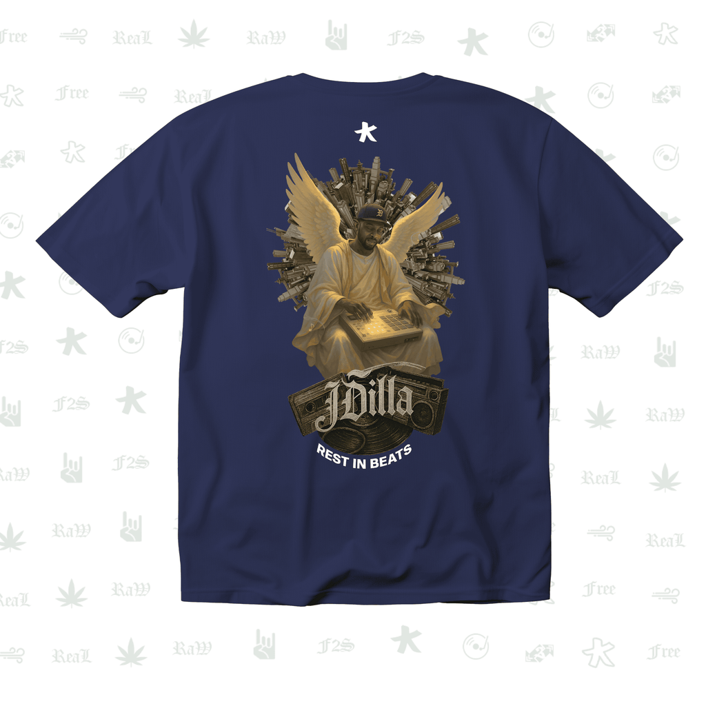 J Dilla Rest In Beats Unisex Royal Blue Oversized T-Shirt.