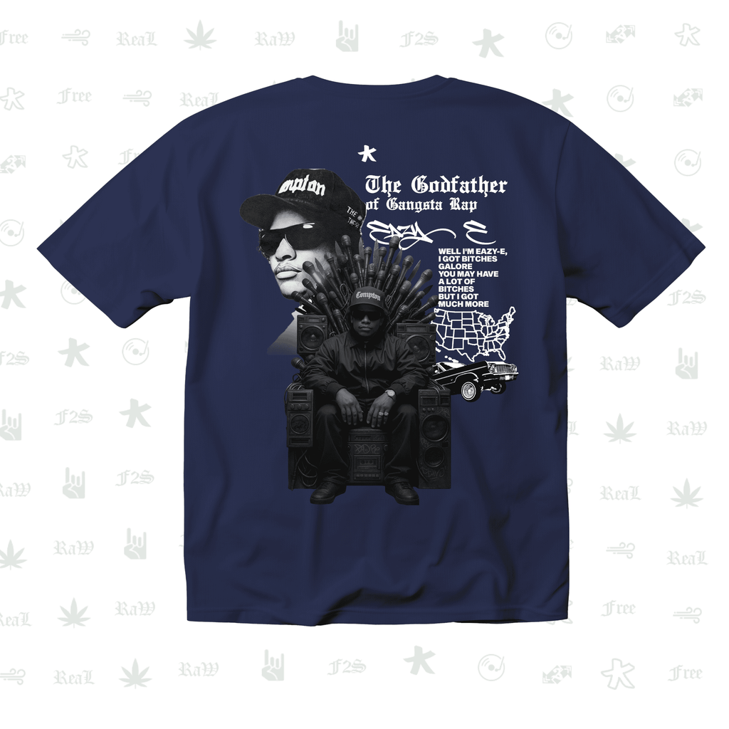 Eazy-E Godfather of Gangsta Rap Unisex Royal Blue Oversized T-Shirt.