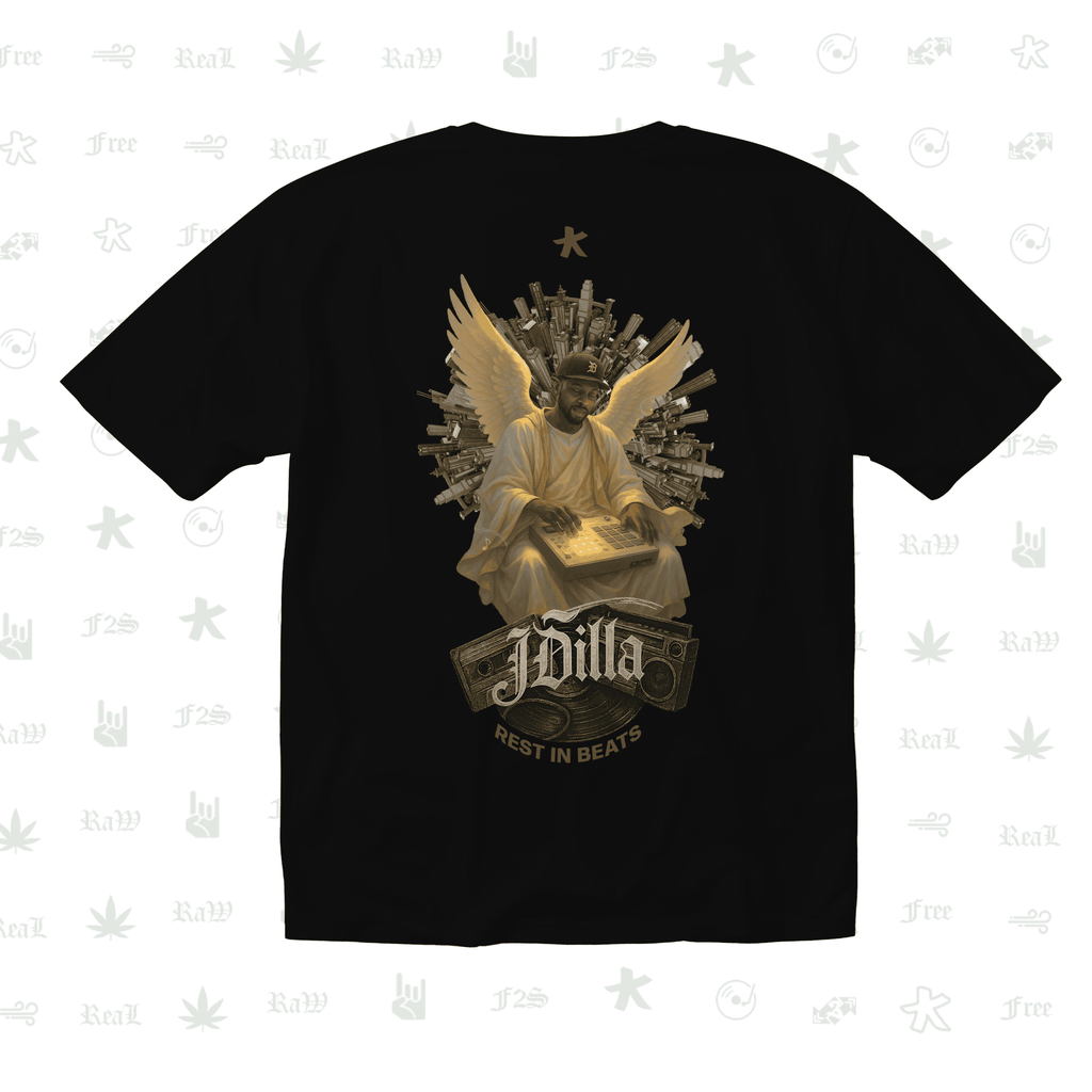J Dilla Rest In Beats Unisex Black Oversized T-Shirt.