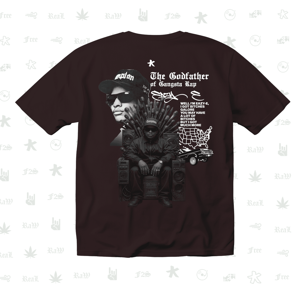 Eazy-E Godfather of Gangsta Rap Unisex Maroon Oversized T-Shirt.